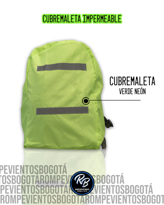 Cubremaleta impermeable verde neón