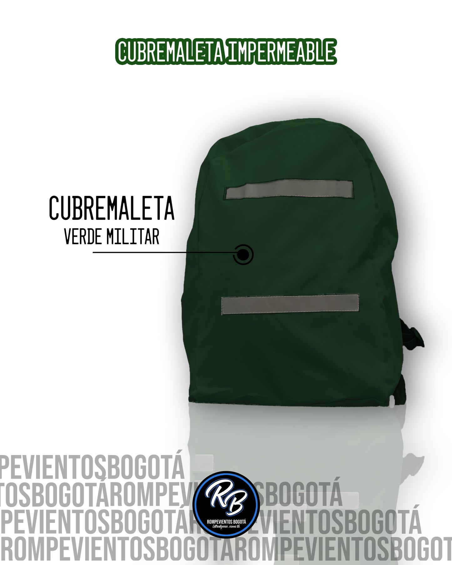 Cubremaleta impermeable verde militar